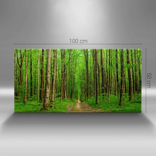 Image sur Toile 120x60cm Route Forestière Wallfluent Décoration Murale