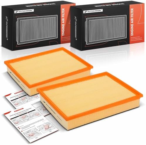 A-Premium 2-PC Engine Air Filter Compatible with Volvo 244 1985, 245 1985, 740 1985-1992, 745 1985, 760 1983-1990, 780 1989-1991, 940 1991-1995, 2.1L 2.3L 2.4L
