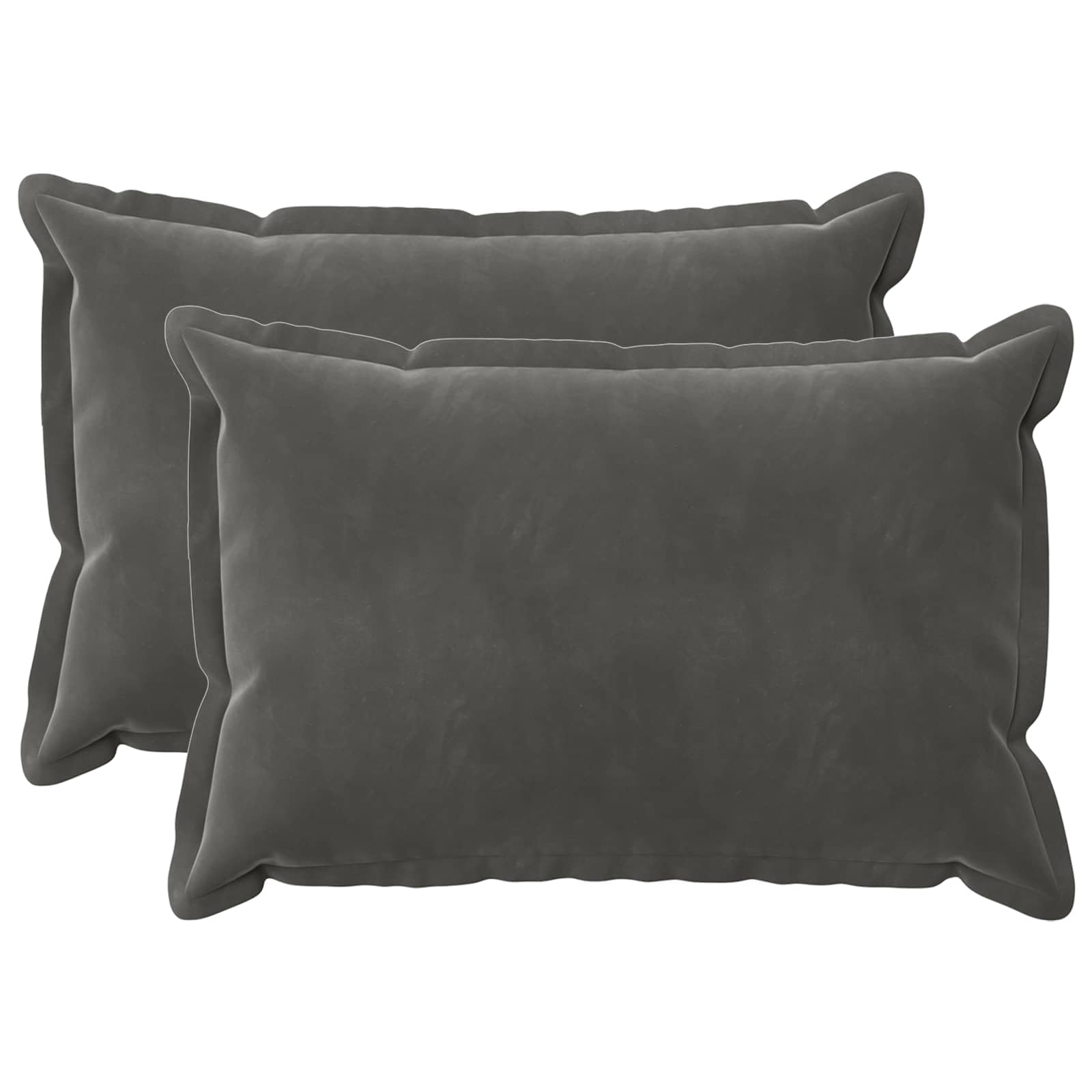 vidaXL Cushion Cover 2 pcs HOUTEN Dark Grey 50 x 75 cm Velvet