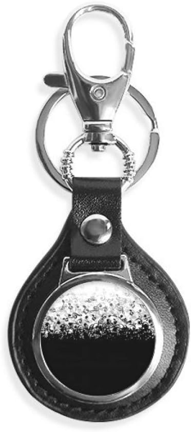 DIYthinker Flappg White Music Notes Black Key Chain Ring Keyholder Hook Leather Metal