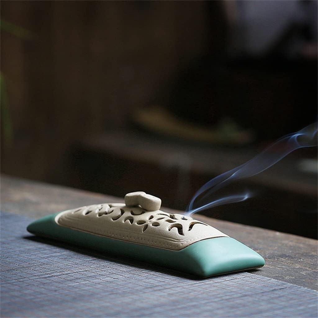 Handmade Ceramic Line Incense Burner, Sandalwood Aromatherapy Incense Holder, Tea Ceremony Meditation Decor