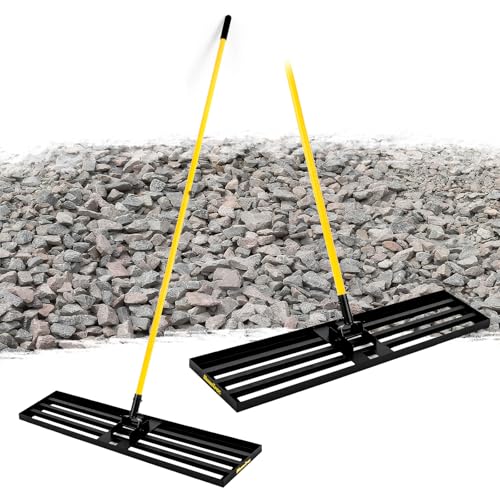 BlumeTrec Lawn Leveling Rake, 45'x10' Heavy Duty Sand Leveling Tool with 7FT Long Handle, Steel Golf Rake for Soil, Compost, Gravel, Lawn Leveler for Yard, Garden, Golf Course, Landscaping Level Tool