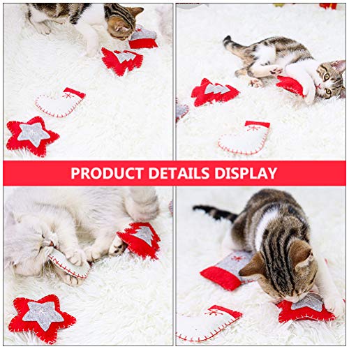 Farra de brinquedos para gatos de Natal, mordidas de gatos e brinquedos para mastigar 4 peças (verme