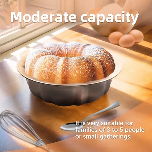 2PCS Fluted Cake Tin, Nonstick Round Cake Pan 23.5 cm Baking Moulding Tin for Baking Cake Bread (Gold) - Image 6