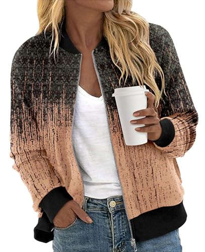 CRAZY GRID Womens Sweatshirt Zip Up Fashion Clothing Fall Outfits