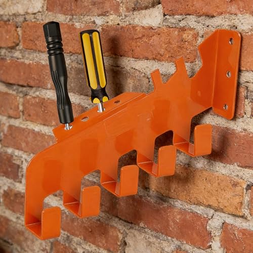 Soporte para cadena de motosierra, exhibición resistente con 5 ganchos, cadena de motosierra, almacenamiento de pared, para afilar archivos, jardinería, cobertizo, sótano, estudio, taller, colgador de - imagen 3