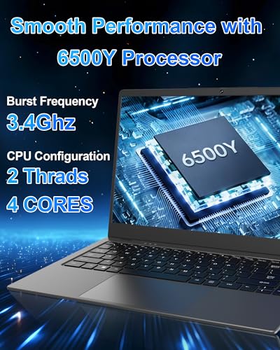 Image of Laptop Computer, 32GB RAM Laptop 512GB SSD, 14 Inch Laptop with FHD IPS Display, Pentium 6500Y Processor up to 3.4GHz, WiFi 5, Bluetooth 5.0, USB-C, HDMI, Lightweight Notebook Computer
