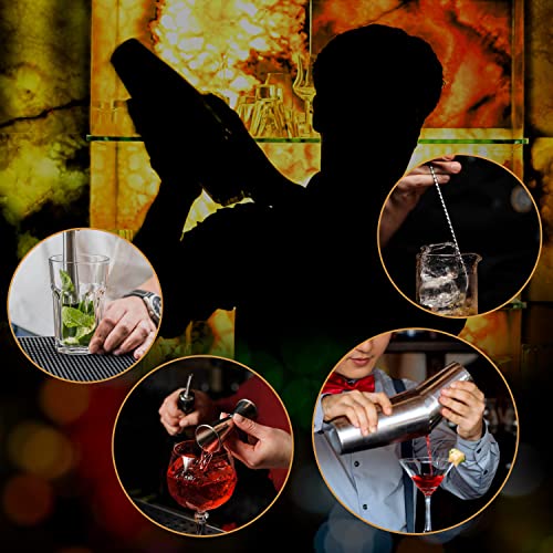 25 Oz Crystal Cocktail Mixing Glass Set - Bartender Kit For Drinking Lover - Stainless Steel Hand Shaker, Spoon, Ice Tongs, Jigger, Pourer, Strainer & Muddler For Home Bar Party #TOP3
