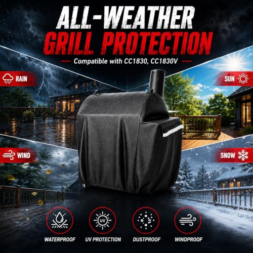 Image of Utheer 600D Waterproof Grill Cover for Royal Gourmet CC1830 /CC1830V Grill