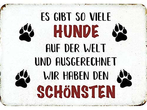 Blechwaren Fabrik Braunschweig Kulthänger Blechschild Es gibt so viele Hunde - wir haben den SCHÖNSTEN KH113