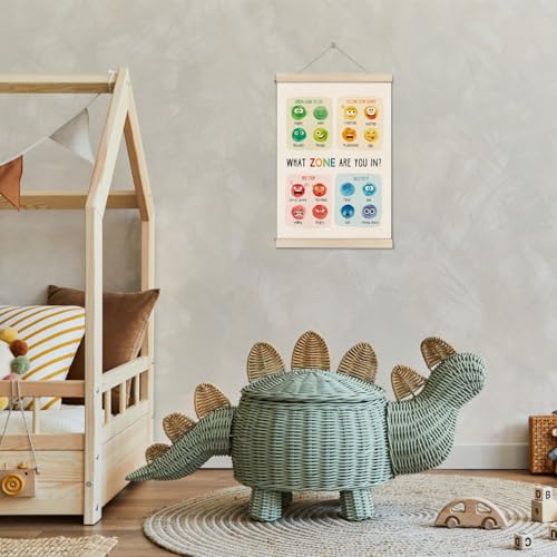 Image of DOI-LANEE Emotions Feelings Chart for Kids - Zones of Regulation Poster for Toddlers, Mental Health Posters Hanger Frame for Therapy Office Playroom Nursery Bedroom Homeschool, 16x12 Inch