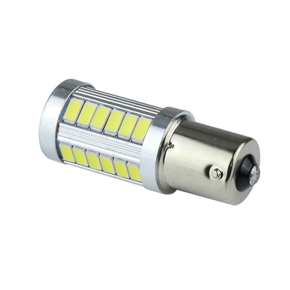 2 szt. światło kierunkowskazów samochodowych 1156 BA15s P21W Led Led błysk hamulcowy światło ogonowe 33SMD 5730 LED żarówka tylna r5w (Biały, 1156)