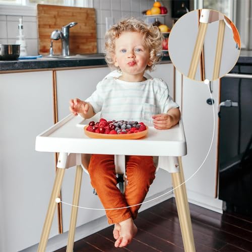 Image of Bamboo Style Highchair Adhesive Strips, 4 Pcs, Compatible with IKEA Antilop Highchair, Coconut Wood Pattern
