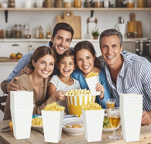 Image of 36 Pcs White Popcorn Boxes 2 x 4.5 x 2.7 inch Mini Popcorn Bags Mini Cardboard Boxes