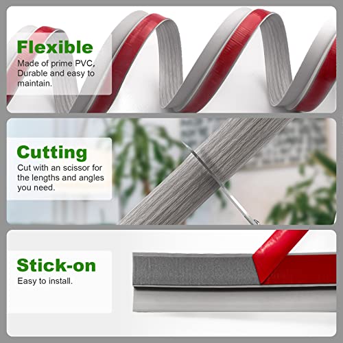 Floor Transition Strip Self Adhesive,Carpet To Tile Transition Strip,Vinyl Carpet & Flooring Transitions Edging Trim Strip,For Threshold Transitions Less Than 5Mm In Height,Wood To Tile(6.56Ft Grey) #TOP1