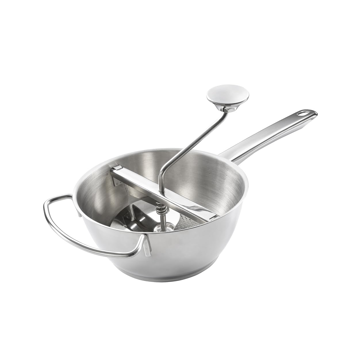 Leifheit Passiermühle 2.0 Ø 20 cm inkl. 3 Einsätzen, aus hochwertigem Edelstahl zum Passieren von Obst, Gemüse, Babynahrung, Suppen, Passiersieb, Kartoffelpresse
