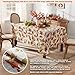 Newbridge Rustic Acorn & Leaf Fall Vinyl Tablecloth with Flannel Backing, 52 x 52 Inch Square – Autumn Thanksgiving Dining Room Table Cover