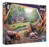 Buffalo Games – Thomas Kinkade Disney Seven Dwarfs 1000 Piece Jigsaw Puzzle | Sapphire Select Premium Blue Board Puzzle