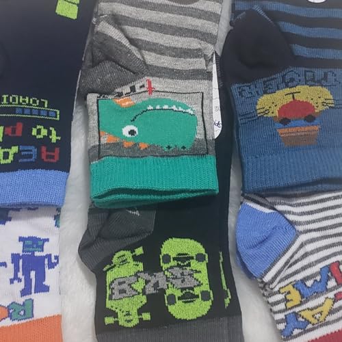 Kit 6 Pares de Meias Kids Menino Menina Premium (P 22 ao 25, Menino)