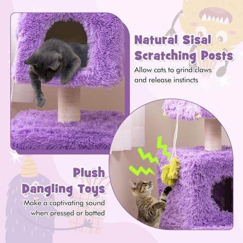 Árbol Rascador para Gatos de 44 pulgadas con 2 Condos miniatura 5