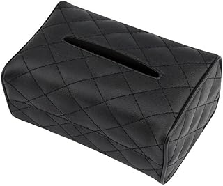 SOWUGI Car Tissue Holder, Car Sun Visor Tissue Case Holder Back Seat Headrest Hanging Napkin Clip (Black)