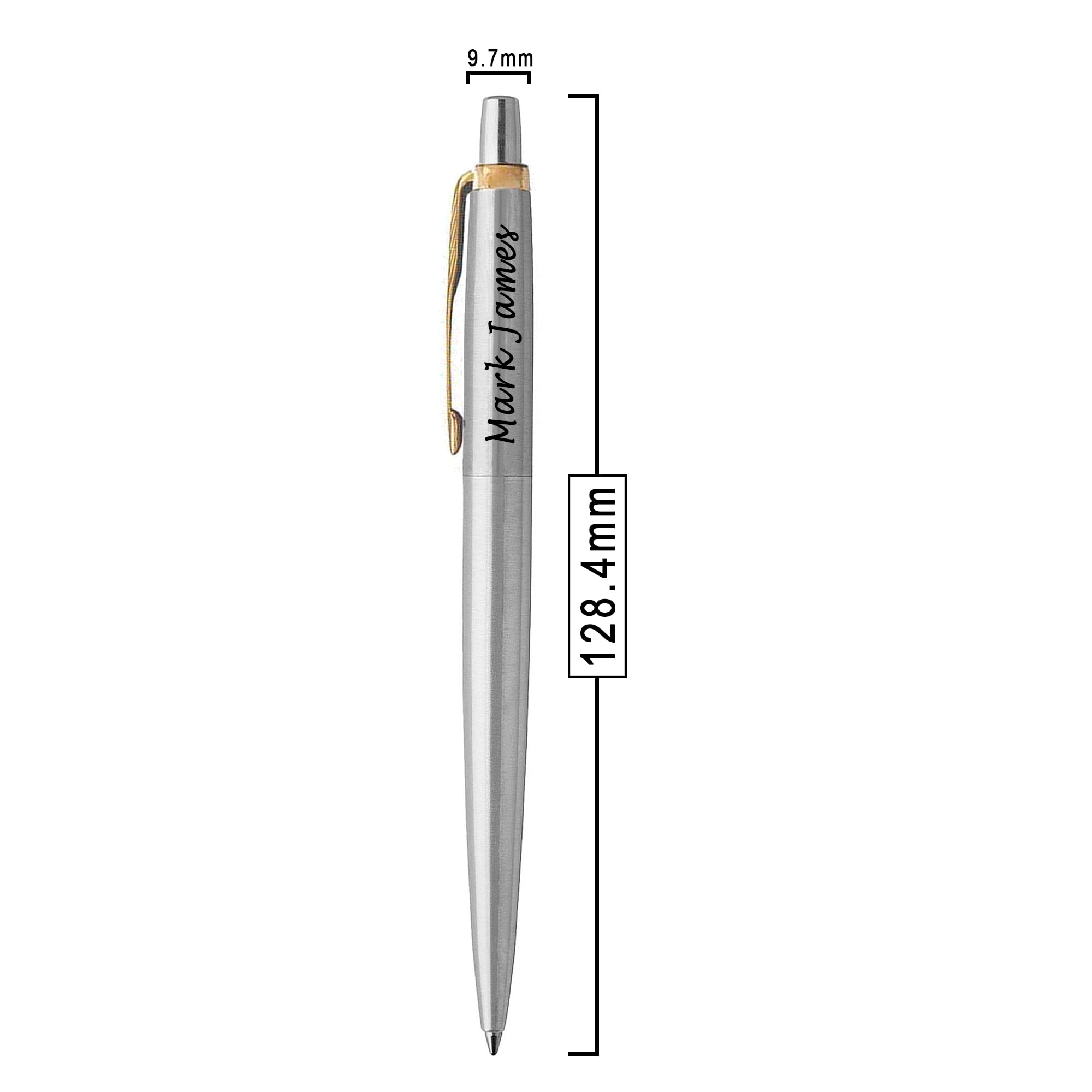 Personalised Engraved Premium Parker Jotter Stainless Steel Gold Trim Ballpoint Pen in a Classy Gift Box, Custom Gifts for Christmas - Image 3