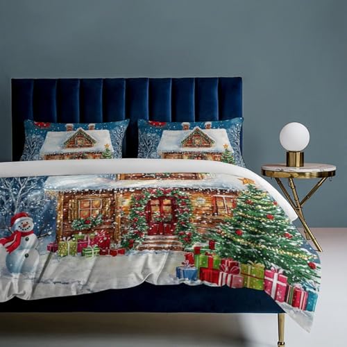 Ropa de cama de Papá Noel con funda nórdica infantil suave de microfibra 8
