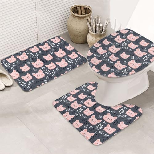 Tapis de salle de bain absorbant et antidérapant en forme de U - 8