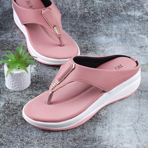 Image of JIG & SID Women & Girls Flip-Flops Slippers Light weight, Soft Footbed, Comfortable & Stylish Wedges Slip On Slipper For Casual Wear & Formal Wear (J S 110645)