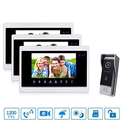 10 Zoll LCD Video-türsprechanlage Sprechanlage Türentriegelung Türklingel Kamera Nachtsicht Home Security System