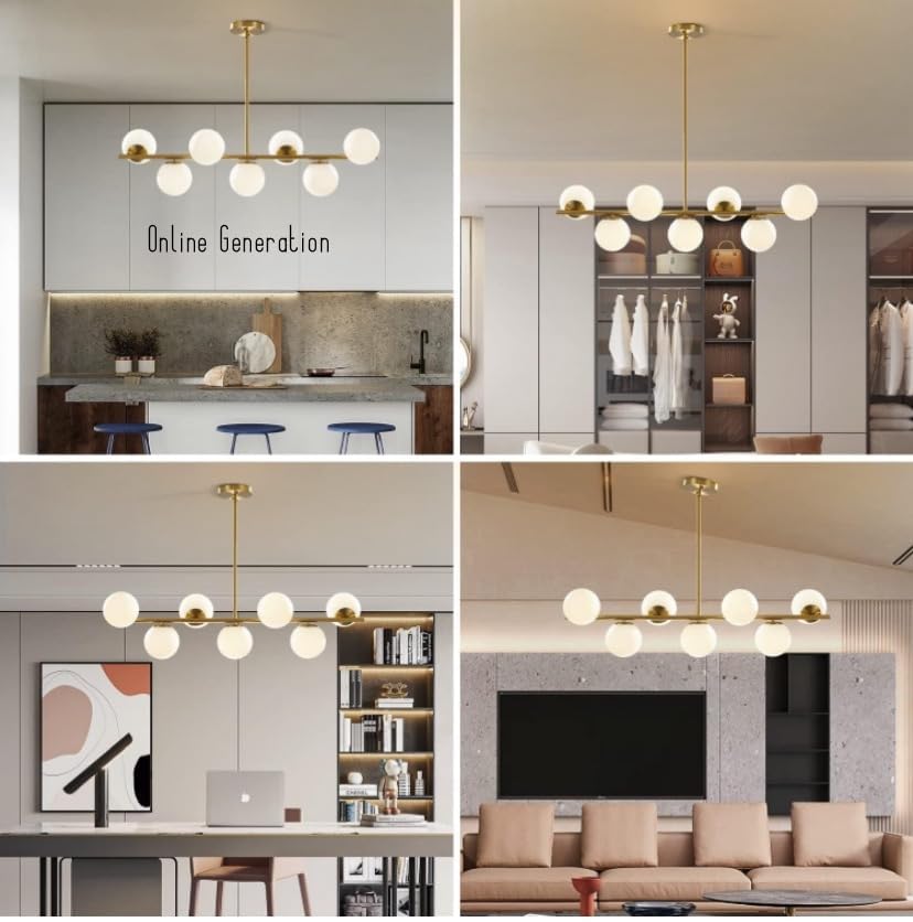 Image of Wall Lamp Chandelier Pendant Light, Home Decor for Bedroom, Living Room, Hallway, Cafe, Hotel, Restaurant (7 Light White Hanging LAMP with LED Bulb Pack of 1)