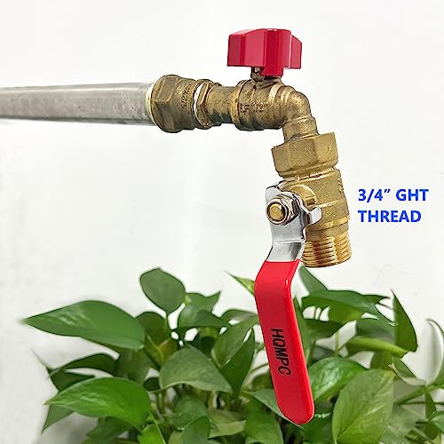 Hqmpc Garden Hose Shut Off Valve Ball Valve 3/4 Inch Ght Water Hose Shut Turn Off Valve Heavy Duty Hose On Off Valve Brass Shut Off Valve Hose Ball Valve 1Pc Long Handle thumb #6