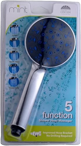 Miniatura 4 de Briout - Cabezal de ducha de mano de alta presión, 5 ajustes, potente cabezal de ducha de pulverización de agua contra flujo de agua de baja presión