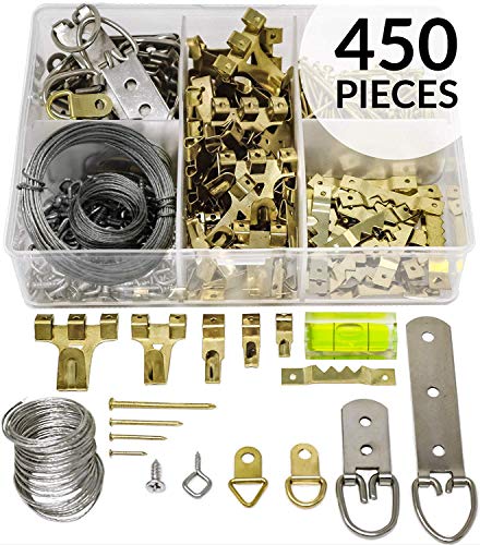 Picture Hanging Kit 450+ Pieces | Hardware for Frames Heavy Duty | Great