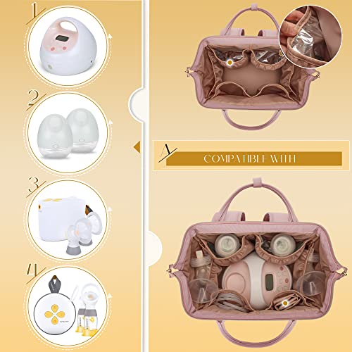 Fasrom Breast Pump Backpack Bundle with Baby Bottle Cooler Bag with Ice Pack Fits 4 Baby Bottles up to 5 Ounce, Easily Attaches to Stroller image 5