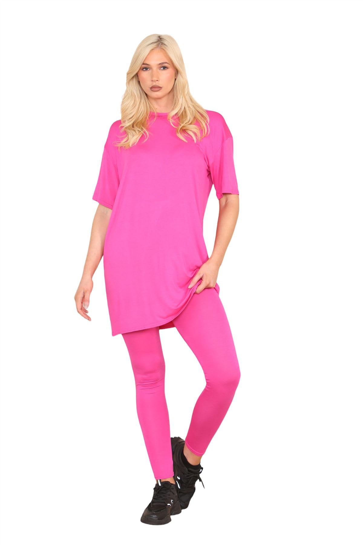 Set di leggings da donna in tinta unita, oversize Ciliegia Medium