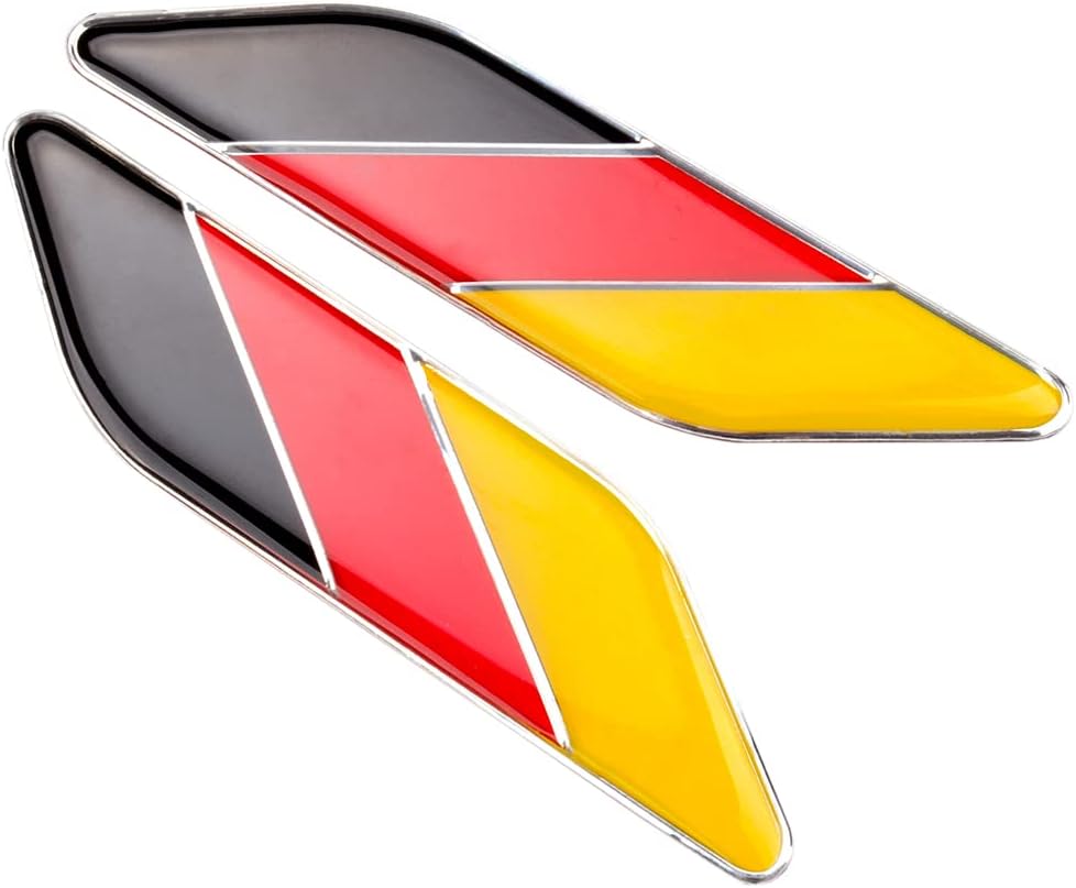 2Pcs/Pair 3D Germany Flag Car Emblem Badge - Fit Germany Car Body - German Flag Sticker - Bumper Decoration