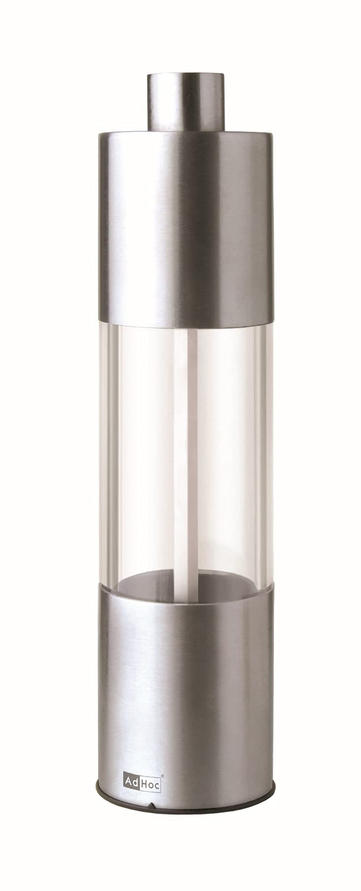 AdHoc CLASSIC MEDIUM Pfeffer- Oder Salzmühle, Keramik-Mahlwerk CeraCut®, Edelstahl/Acryl, 18 Cm Hoch