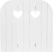 DRULINE Paravento Cuore Decorazione per Finestra Persiane Rialzo Legno Shabby Chic Decorazione - Bianco