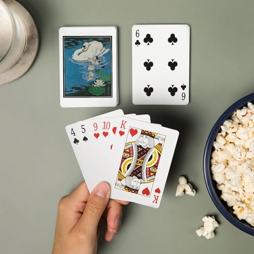 Baraja vista de cisne con cisne joven, 52 cartas póker miniatura 2