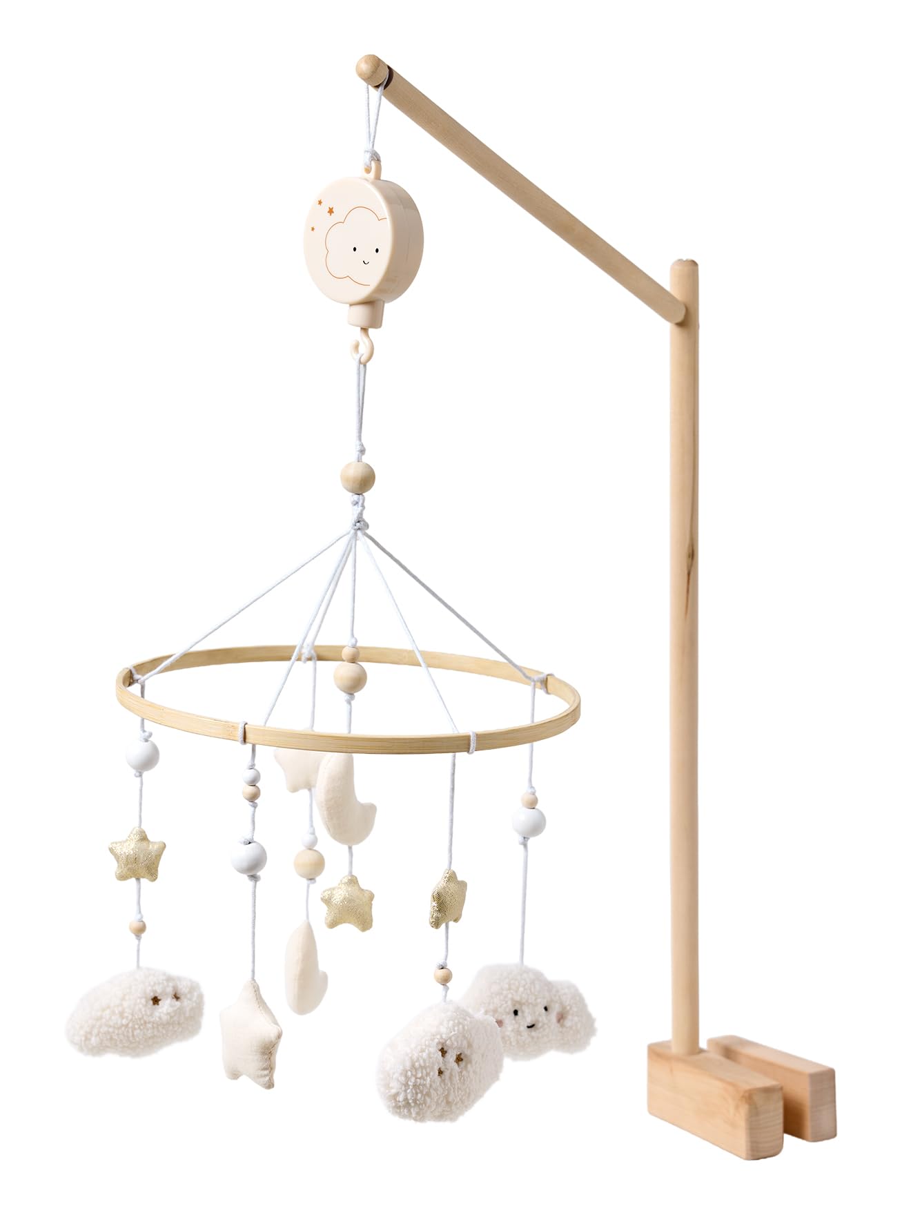 VERTBAUDET Mobile Musical Nuage Bébé Bois beige TU