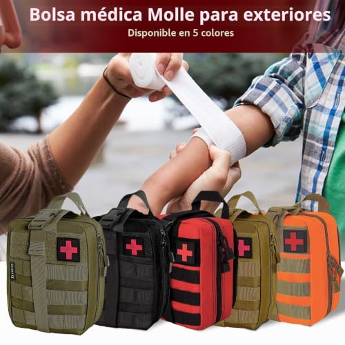 Miniatura 7 de Krisvie Tactical Emt Medical - Bolsa De Nailon 1000d Con Parche De Primeros Auxilios Canela