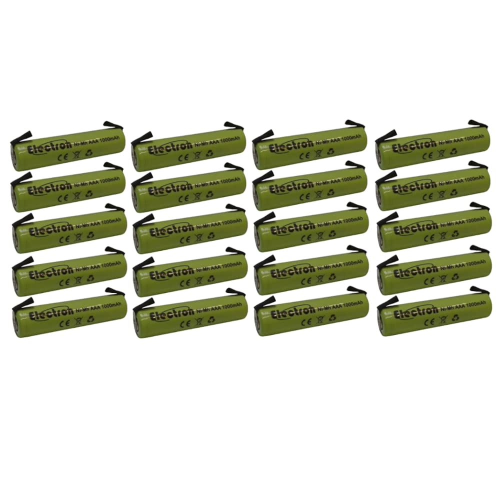 20 x Batterie rechargeable Ni-MH AAA 1.2 V 1000 mAh 1 Ah avec languettes lamelles terminaux à souder pour affutage colis Batterie 45 x 11 mm 11 x 45 mm