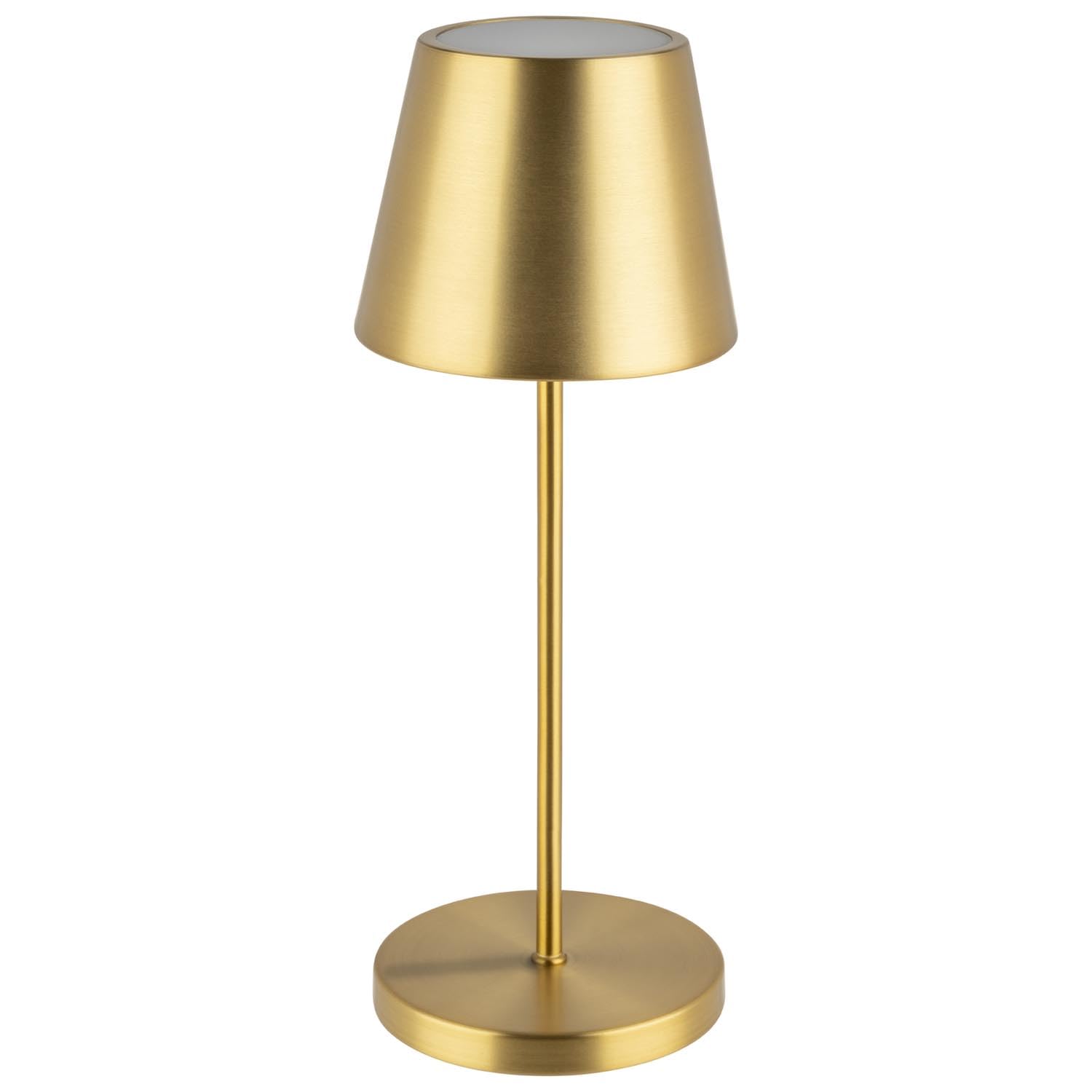 APS 17008 "MERLE Lámpara de mesa USB-C inalámbrica, temperatura de color y brillo ajustables, protección contra salpicaduras de agua IP 54, incl. estación de acoplamiento y mando a distancia, dorado