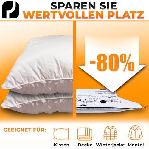 PACKDUDE® XL Vakuumbeutel für Bettdecken, Kissen & Kleidung I 4 STÜCK I Größe XL: 100x80cm I Vakuumierbeutel groß I Big Vacuum Bags for Bedding I Große Vakuumbeutel für Bettwäsche, Jacken, Mantel & Co