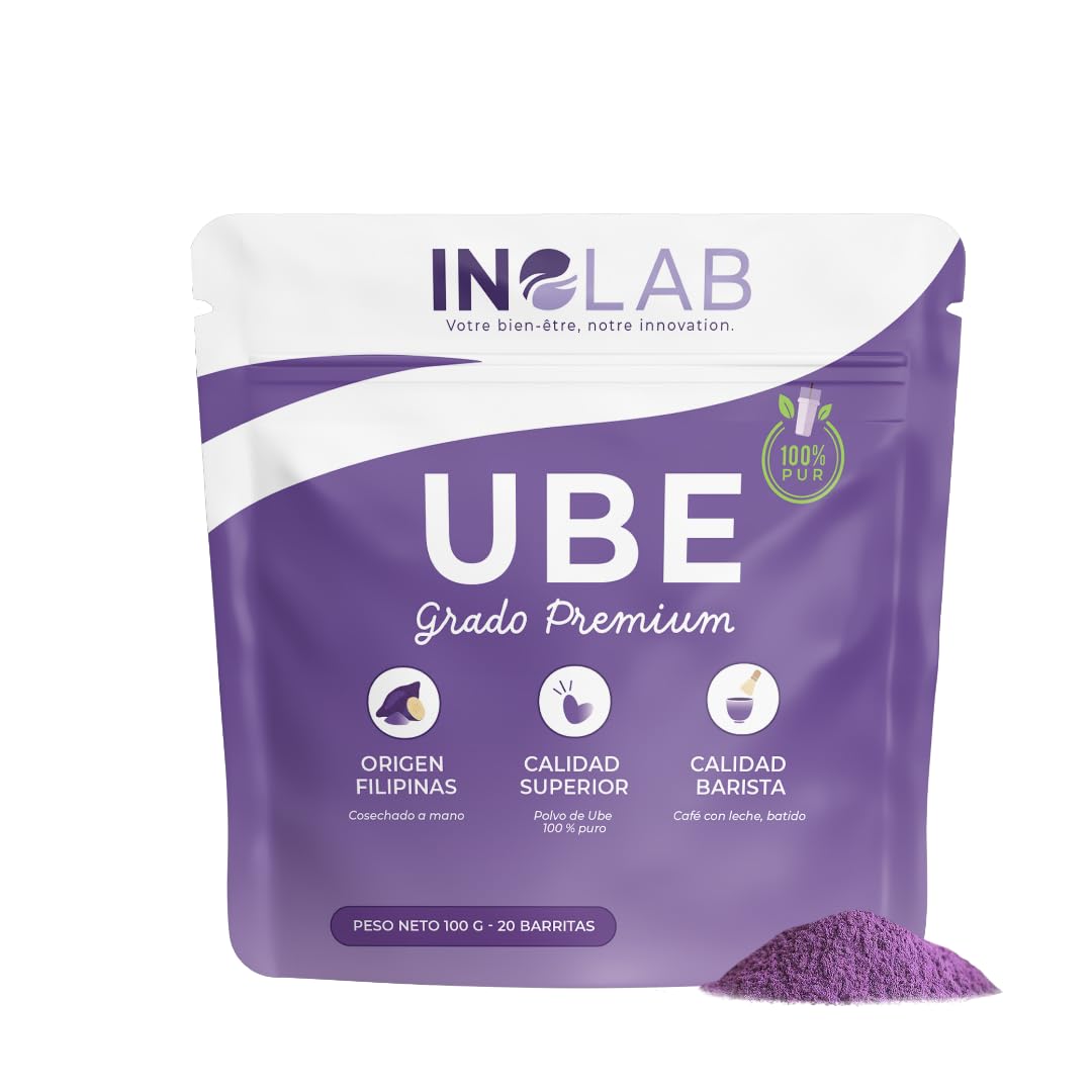 Inolab Polvo de Ube 100% Puro Superalimento para Latte, Postres y Smoothies 100 g