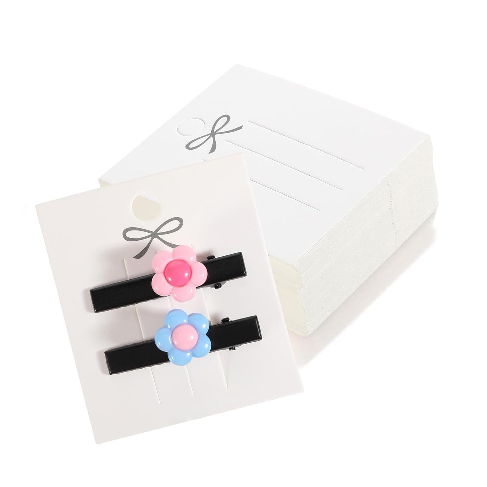 of 200 Stylish Hair Accessory Cards Sturdy Paper Hair Clip Holders Perfect for Retail and Individual Use Gift Wrapping Supplies