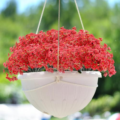 Usmilegift Artificial Flowers Outdoor,22 Bundles Faux Flowers Uv Resistant,Faux Plastic Plants Silk Flower For Outdoors Outside Front Porch Hanging Planter Decoration thumb #2