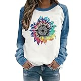 MODSGUE Sweatshirt Damen Longsleeve Fleecepullover Gedruckt Plüschpulli Lang Activewear Casual Bluse Für Sport, Wandern, Laufen Langärmeliges Sweatshirt