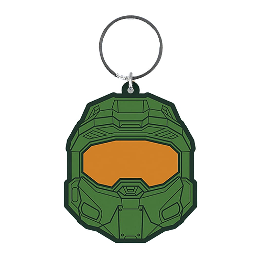 Halo Rubber Keyring, Zip Pull or Backpack Charm (Master Chief Design) - Official Merchandise, Multi, One Size, Modern